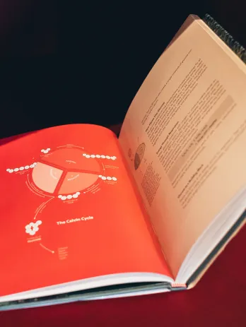 Aufgeschlagenes Buch „Terroir“ mit roter Infografik